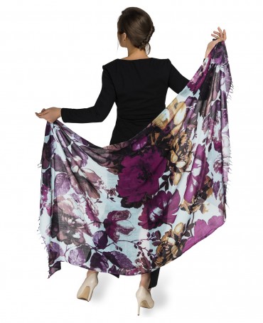 Палантин Женский W40-PORTE.FLEUR/VIOLETTE